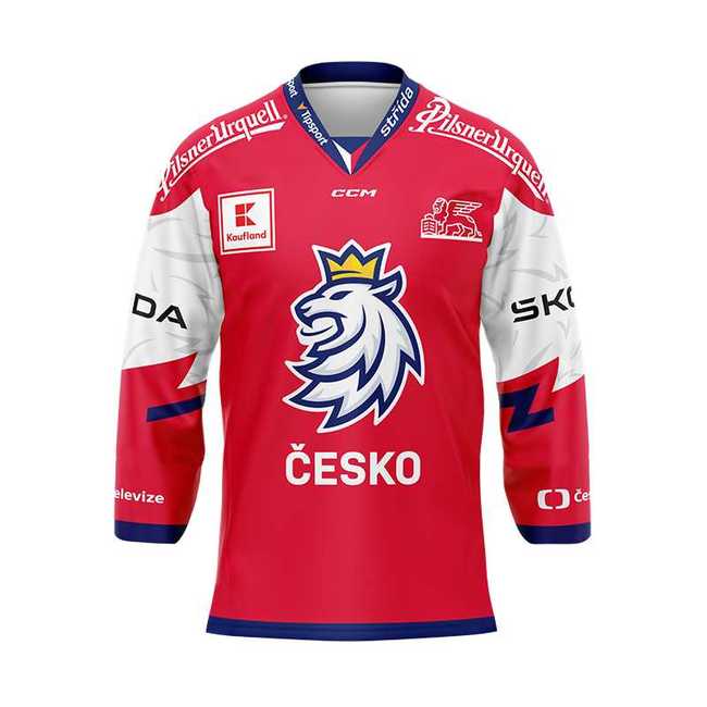 Dres originál logo lev Český hokej červený ČH