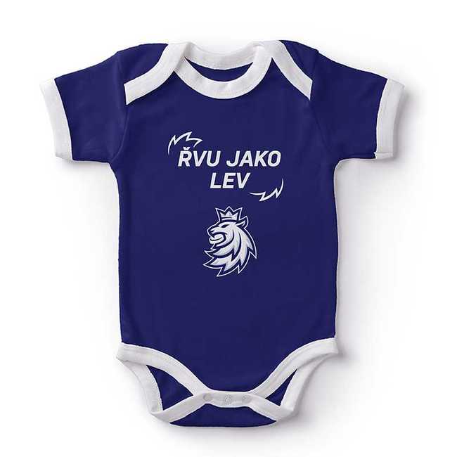 Body baby s potiskem modré logo lev ČH Český hokej