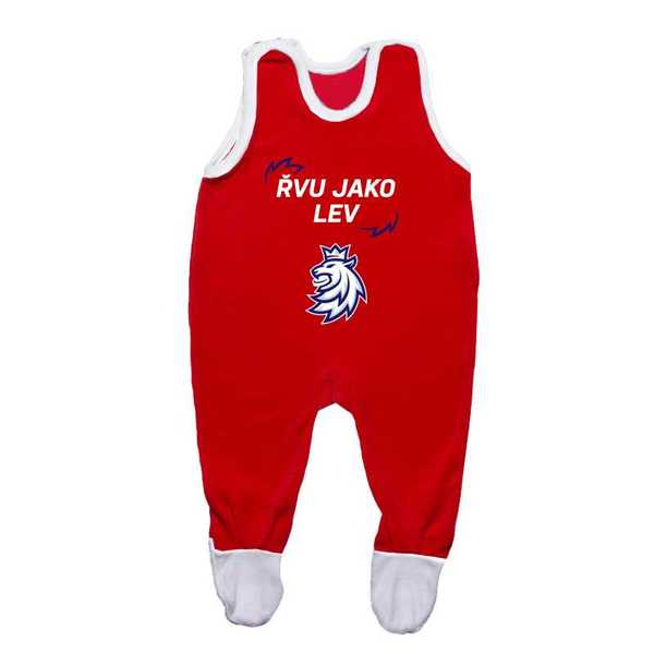 Baby jumpsuit red with printed logo CH Czech Hockey