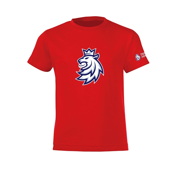 Kid's T-shirt logo lion Czech Hockey red CH