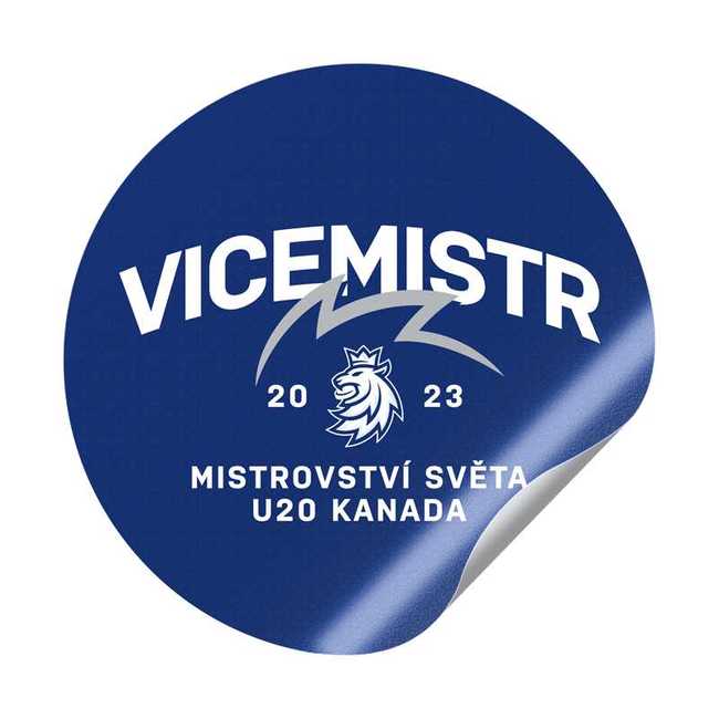 Samolepka vicemistři U20 2023 ČH Český hokej