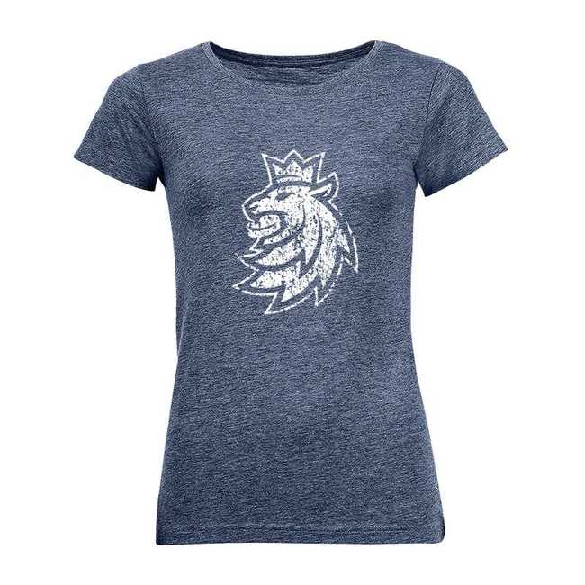 Women´s T-Shirt navy with Czech ice hockey lion logo