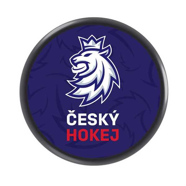 Puck logo lion blue background CH Czech hockey
