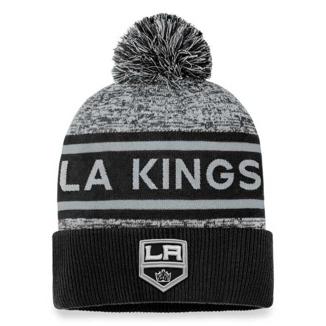 Beanie LAK 23 Authentic Pro Rink Heathered Cuffed Pom Knit Los Angeles Kings