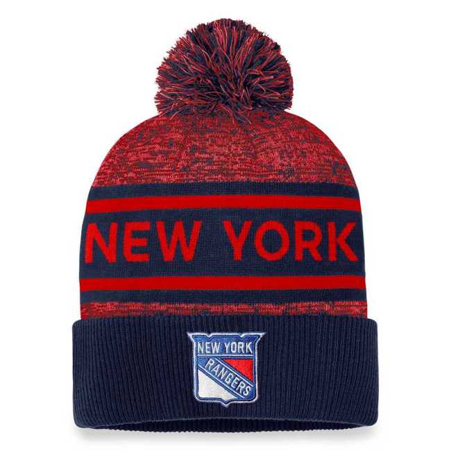 Kulich NYR 23 Authentic Pro Rink Heathered Cuffed Pom Knit New York Rangers