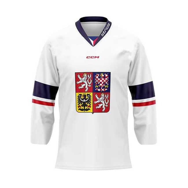 Fan jersey 23/24 with Czech national emblem white without ads Czech Hockey CH