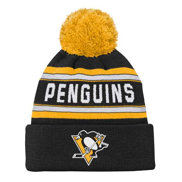 Kulich dětský PIT Jacquard Cuffed Knit With Pom Pittsburgh Penguins