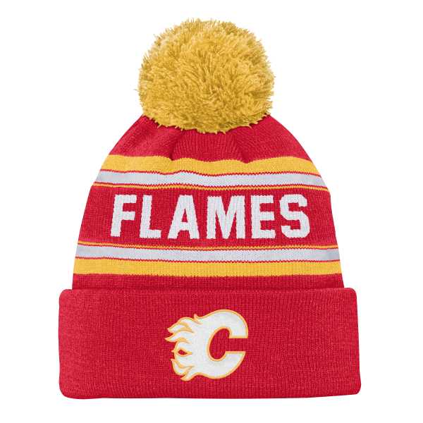 Kulich dětský CAL Jacquard Cuffed Knit With Pom Calgary Flames