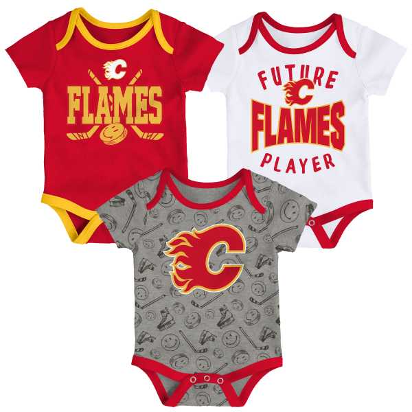 Baby Set Body CAL Slam Dunk 3-piece S/S Calgary Flames