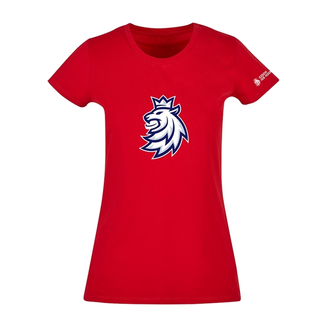 Women´s T-Shirt red with Czech hockey lion logo CH