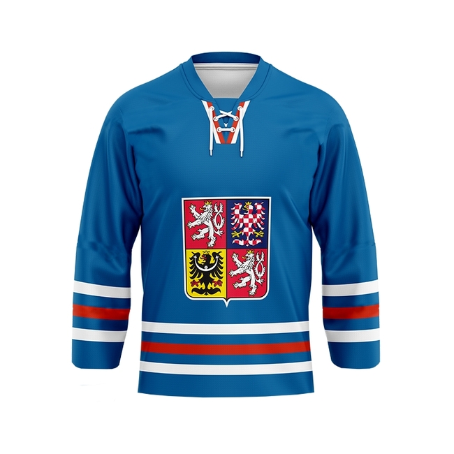 Skladový retro fandres české reprezentace modrý Český hokej